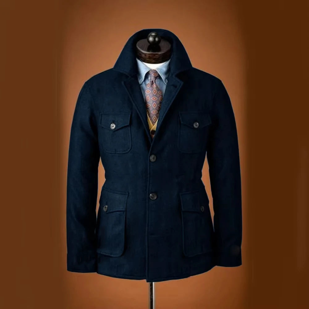 The Glen Ellen Men’s Multi Pocket Wool Blend Casual Jacket