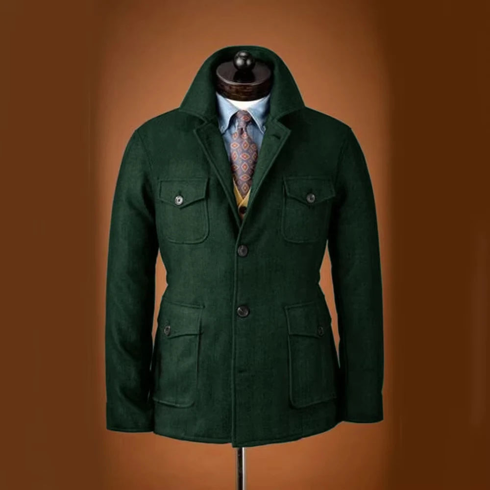 The Glen Ellen Men’s Multi Pocket Wool Blend Casual Jacket