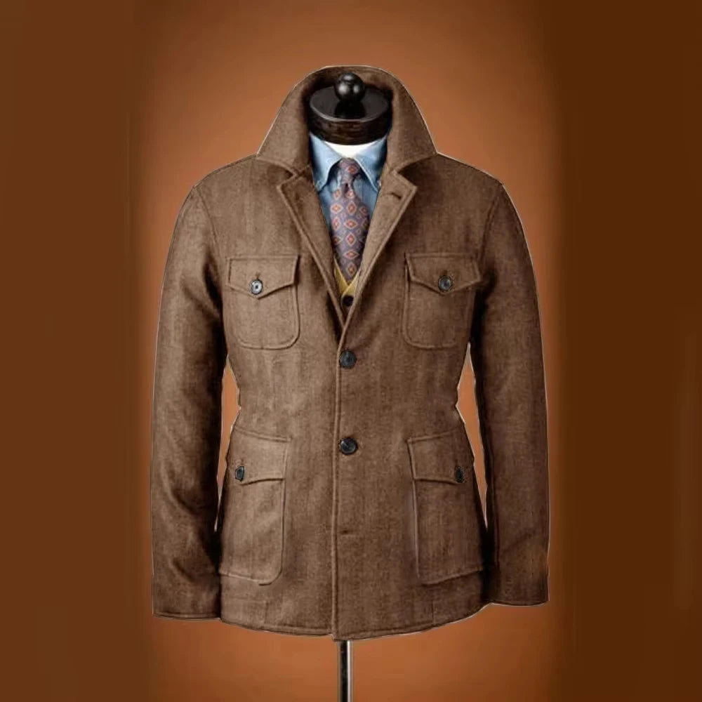The Oakville Men’s Multi Pocket Wool Blend Field Jacket