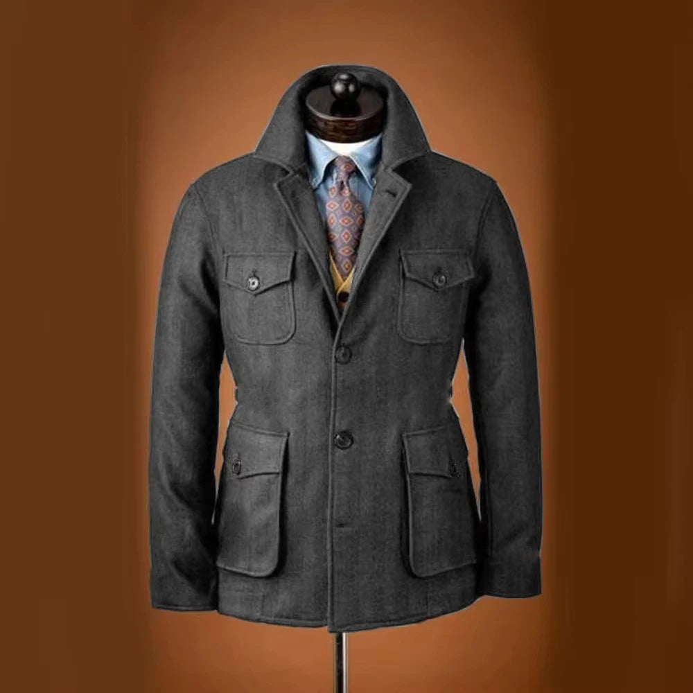 The Oakville Men’s Multi Pocket Wool Blend Field Jacket