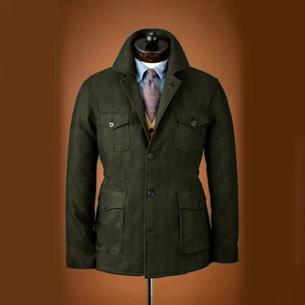 The Oakville Men’s Multi Pocket Wool Blend Field Jacket