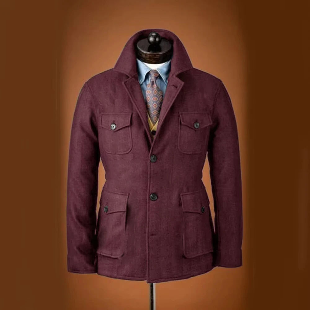The Glen Ellen Men’s Multi Pocket Wool Blend Casual Jacket