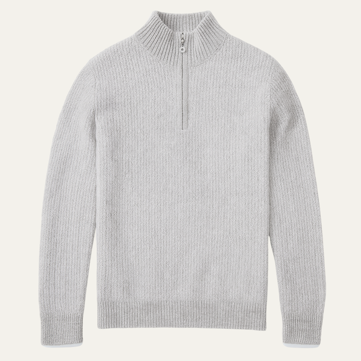 The Valladolid Men’s Winter Cashmere Quarter Zip High Collar Knit Sweater