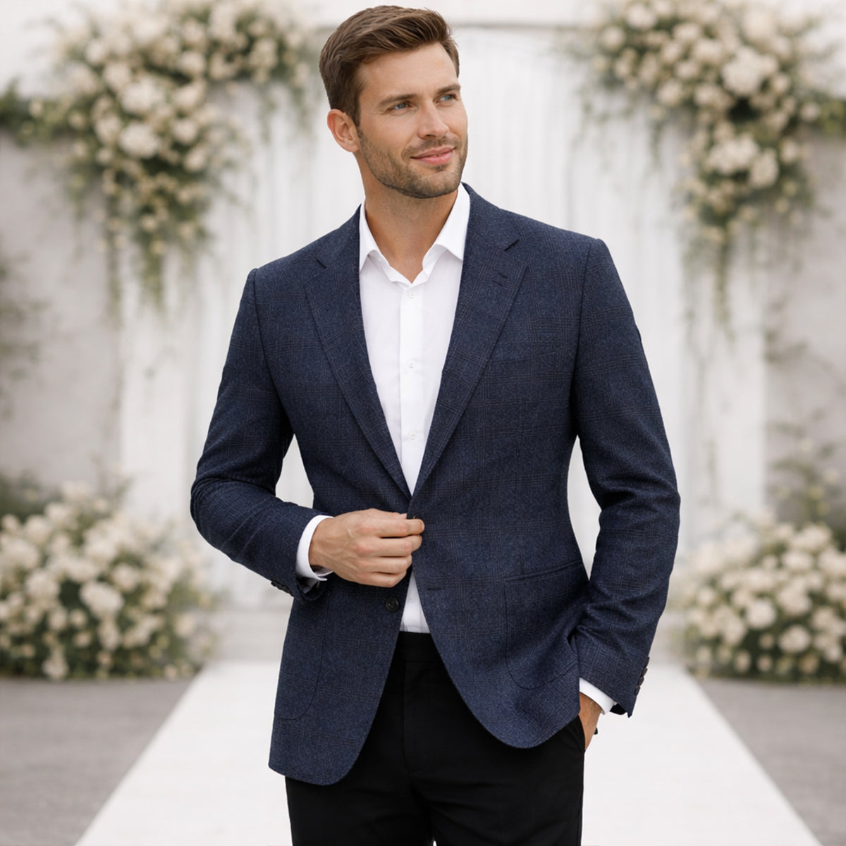 The Sarentino Men’s Vintage Checkered Plaid Blazer - Wedding Guest