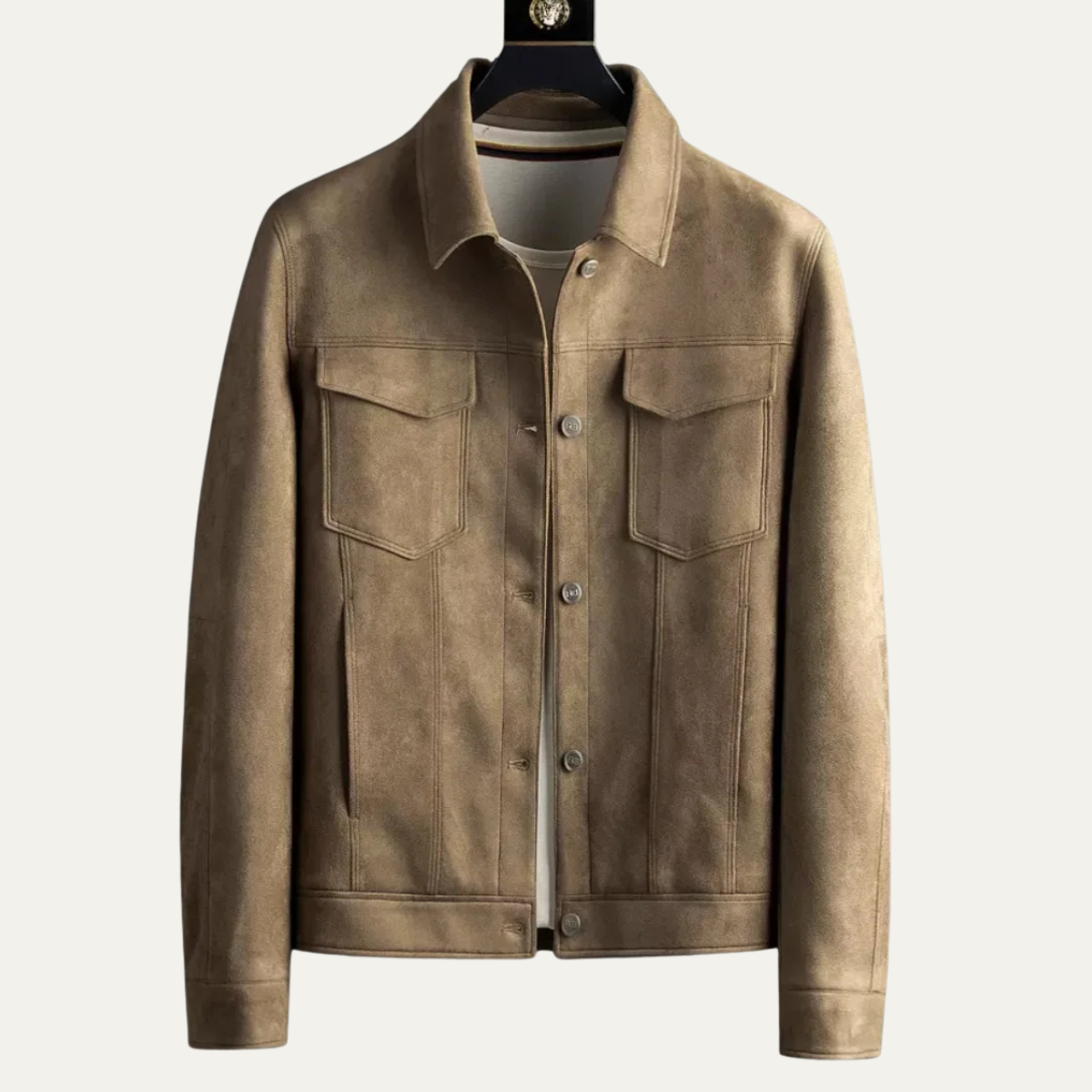 The Westmount Men’s Retro Suede Classic Button Up Jacket